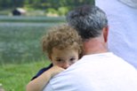 Mika hugging Uncle Yaron