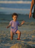 Exploring the beach at sunset with Aunt
Tania